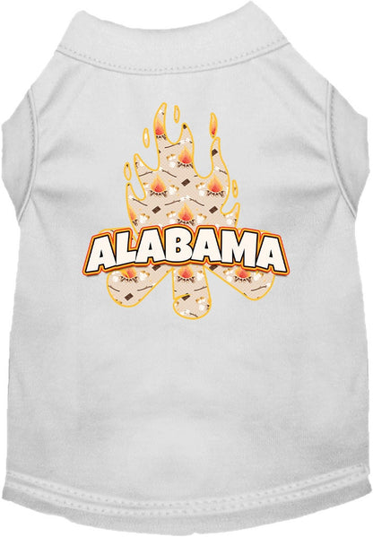Pet Dog & Cat Screen Printed Shirt for Small to Medium Pets (Sizes XS-XL), "Alabama Around The Campfire"