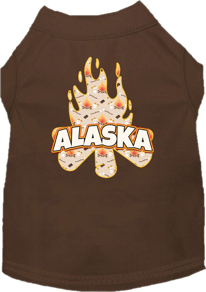 Pet Dog & Cat Screen Printed Shirt for Small to Medium Pets (Sizes XS-XL), "Alaska Around The Campfire"