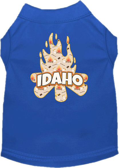 Pet Dog & Cat Screen Printed Shirt for Small to Medium Pets (Sizes XS-XL), "Idaho Around The Campfire"