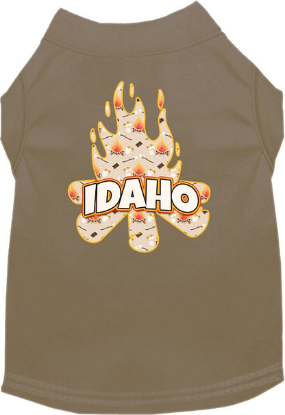 Pet Dog & Cat Screen Printed Shirt for Small to Medium Pets (Sizes XS-XL), "Idaho Around The Campfire"