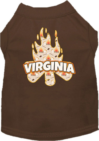 Pet Dog & Cat Screen Printed Shirt for Small to Medium Pets (Sizes XS-XL), "Virginia Around The Campfire"