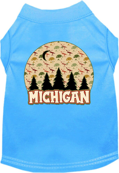 Pet Dog & Cat Screen Printed Shirt for Medium to Large Pets (Sizes 2XL-6XL), "Michigan Under The Stars"