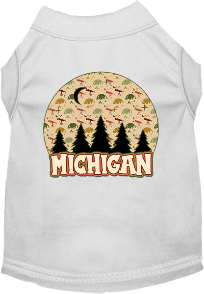 Pet Dog & Cat Screen Printed Shirt for Small to Medium Pets (Sizes XS-XL), "Michigan Under The Stars"