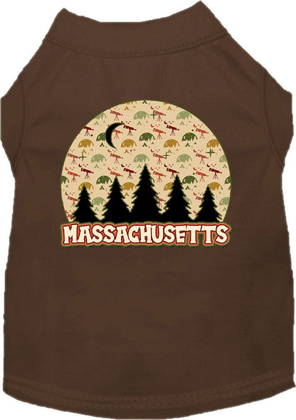 Pet Dog & Cat Screen Printed Shirt for Medium to Large Pets (Sizes 2XL-6XL), "Massachusetts Under The Stars"