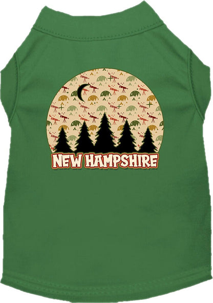Pet Dog & Cat Screen Printed Shirt for Small to Medium Pets (Sizes XS-XL), "New Hampshire Under The Stars"