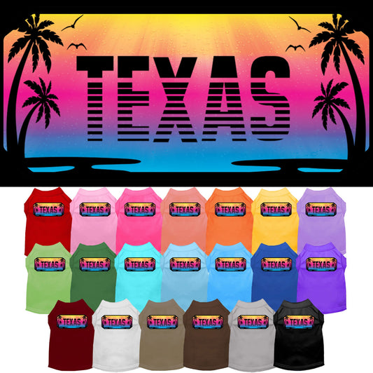 Pet Dog & Cat Screen Printed Shirt for Medium to Large Pets (Sizes 2XL-6XL), &quot;Texas Beach Shades&quot;