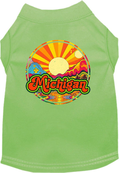 Pet Dog & Cat Screen Printed Shirt for Medium to Large Pets (Sizes 2XL-6XL), "Michigan Mellow Mountain"