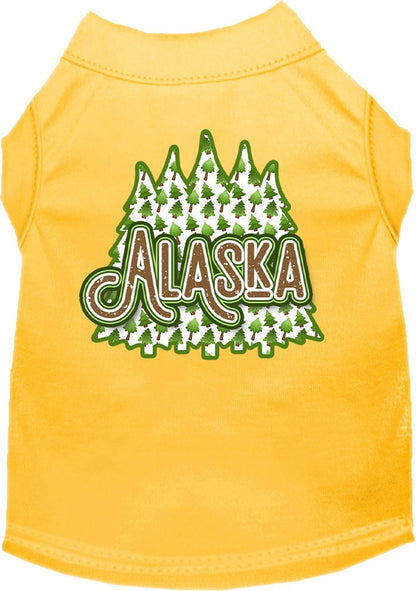 Pet Dog & Cat Screen Printed Shirt for Small to Medium Pets (Sizes XS-XL), "Alaska Woodland Trees"