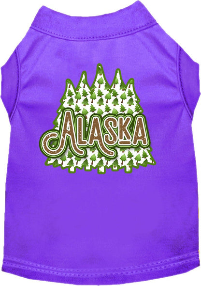 Pet Dog & Cat Screen Printed Shirt for Small to Medium Pets (Sizes XS-XL), "Alaska Woodland Trees"