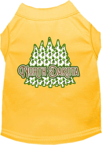 Pet Dog & Cat Screen Printed Shirt for Medium to Large Pets (Sizes 2XL-6XL), "North Dakota Woodland Trees"