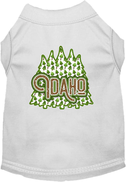 Pet Dog & Cat Screen Printed Shirt for Small to Medium Pets (Sizes XS-XL), "Idaho Woodland Trees"