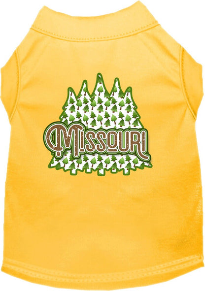 Pet Dog & Cat Screen Printed Shirt for Small to Medium Pets (Sizes XS-XL), "Missouri Woodland Trees"