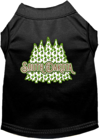 Pet Dog & Cat Screen Printed Shirt for Medium to Large Pets (Sizes 2XL-6XL), "South Dakota Woodland Trees"