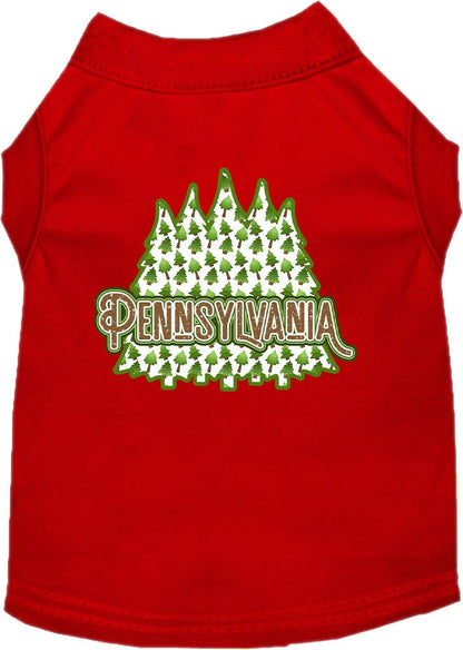 Pet Dog & Cat Screen Printed Shirt for Small to Medium Pets (Sizes XS-XL), "Pennsylvania Woodland Trees"