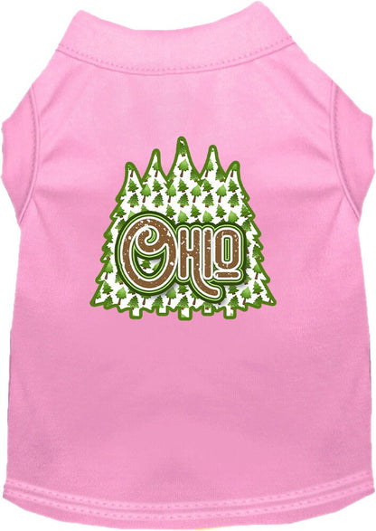 Pet Dog & Cat Screen Printed Shirt for Small to Medium Pets (Sizes XS-XL), "Ohio Woodland Trees"