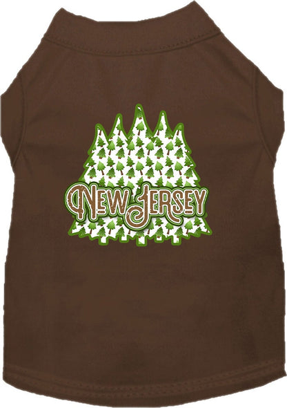 Pet Dog & Cat Screen Printed Shirt for Small to Medium Pets (Sizes XS-XL), "New Jersey Woodland Trees"