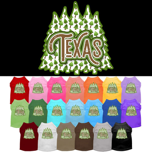 Pet Dog & Cat Screen Printed Shirt for Medium to Large Pets (Sizes 2XL-6XL), "Texas Woodland Trees"