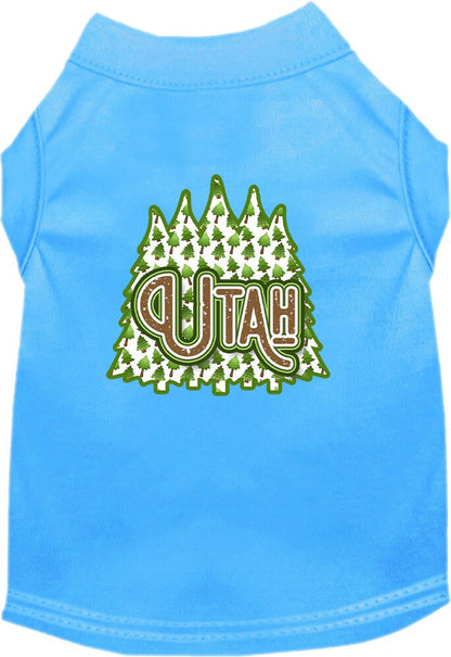 Pet Dog & Cat Screen Printed Shirt for Small to Medium Pets (Sizes XS-XL), "Utah Woodland Trees"