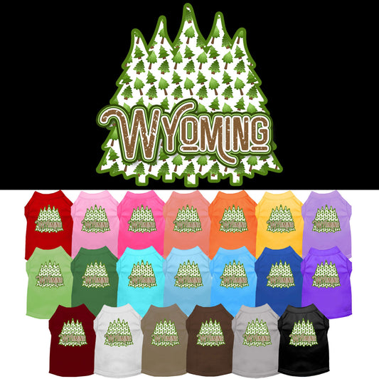 Pet Dog & Cat Screen Printed Shirt for Medium to Large Pets (Sizes 2XL-6XL), &quot;Wyoming Woodland Trees&quot;