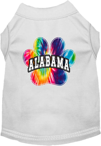 Pet Dog & Cat Screen Printed Shirt for Small to Medium Pets (Sizes XS-XL), "Alabama Bright Tie Dye"