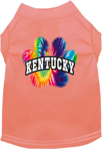 Pet Dog & Cat Screen Printed Shirt for Small to Medium Pets (Sizes XS-XL), "Kentucky Bright Tie Dye"