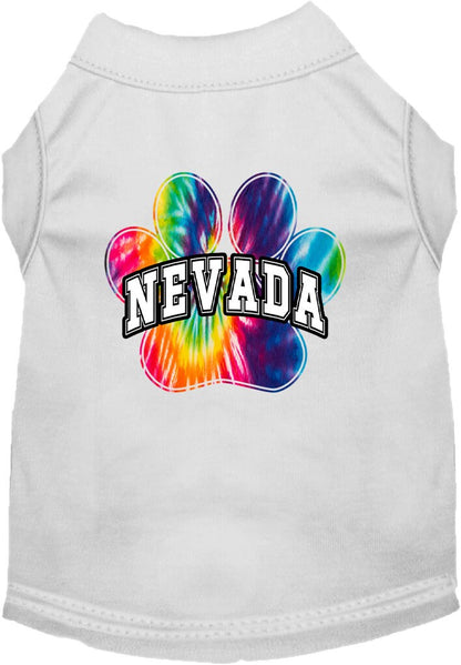 Pet Dog & Cat Screen Printed Shirt for Small to Medium Pets (Sizes XS-XL), "Nevada Bright Tie Dye"