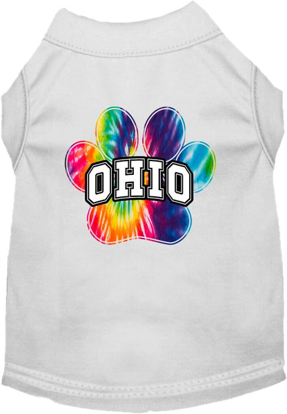 Pet Dog & Cat Screen Printed Shirt for Medium to Large Pets (Sizes 2XL-6XL), "Ohio Bright Tie Dye"