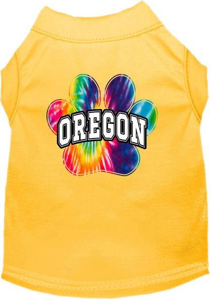 Pet Dog & Cat Screen Printed Shirt for Small to Medium Pets (Sizes XS-XL), "Oregon Bright Tie Dye"