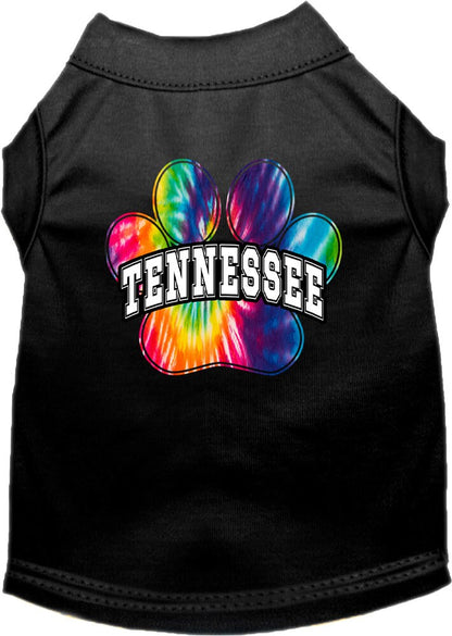 Pet Dog & Cat Screen Printed Shirt for Small to Medium Pets (Sizes XS-XL), "Tennessee Bright Tie Dye"