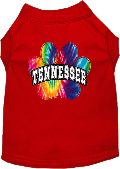 Pet Dog & Cat Screen Printed Shirt for Medium to Large Pets (Sizes 2XL-6XL), "Tennessee Bright Tie Dye"