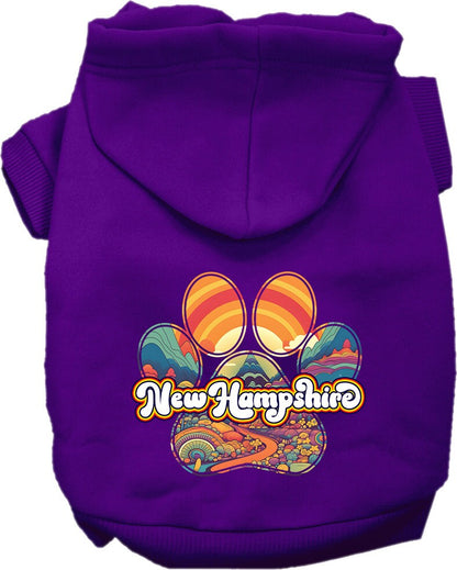 Pet Dog & Cat Screen Printed Hoodie for Small to Medium Pets (Sizes XS-XL), "New Hampshire Groovy Summit"