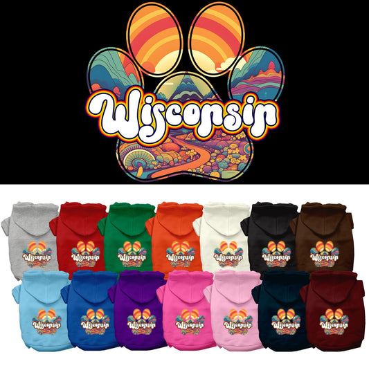 Pet Dog & Cat Screen Printed Hoodie for Small to Medium Pets (Sizes XS-XL), &quot;Wisconsin Groovy Summit&quot;