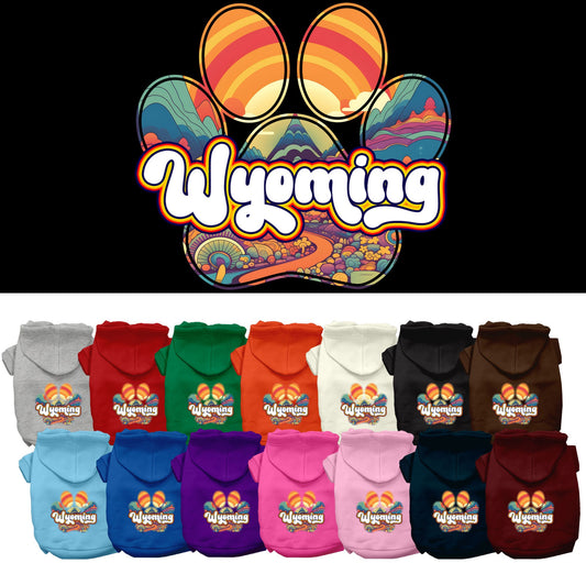 Pet Dog & Cat Screen Printed Hoodie for Small to Medium Pets (Sizes XS-XL), &quot;Wyoming Groovy Summit&quot;