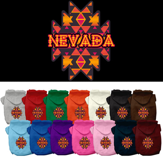 Pet Dog & Cat Screen Printed Hoodie for Small to Medium Pets (Sizes XS-XL), &quot;Nevada Navajo Tribal&quot;