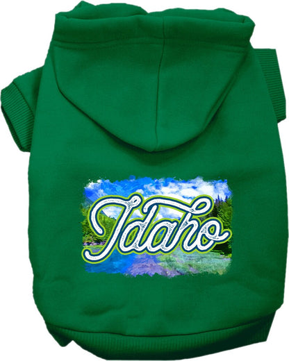 Pet Dog & Cat Screen Printed Hoodie for Small to Medium Pets (Sizes XS-XL), "Idaho Summer"