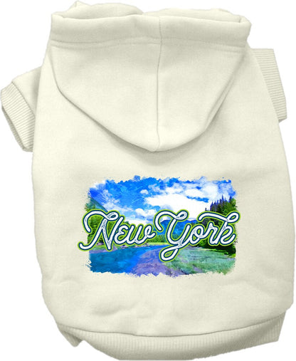 Pet Dog & Cat Screen Printed Hoodie for Medium to Large Pets (Sizes 2XL-6XL), "New York Summer"