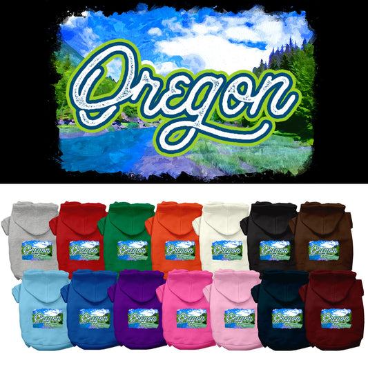 Pet Dog & Cat Screen Printed Hoodie for Small to Medium Pets (Sizes XS-XL), &quot;Oregon Summer&quot;