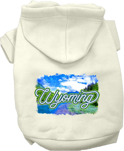 Pet Dog & Cat Screen Printed Hoodie for Small to Medium Pets (Sizes XS-XL), "Wyoming Summer"
