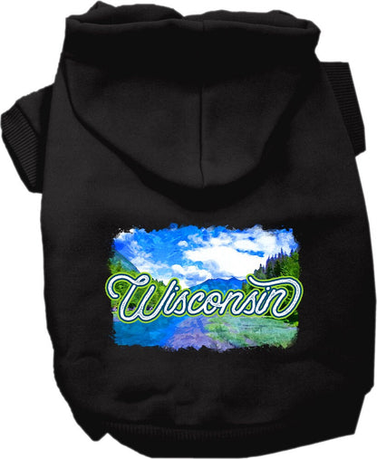 Pet Dog & Cat Screen Printed Hoodie for Small to Medium Pets (Sizes XS-XL), "Wisconsin Summer"