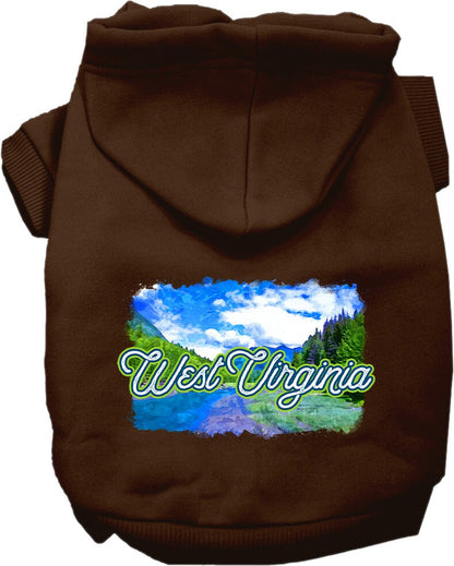 Pet Dog & Cat Screen Printed Hoodie for Small to Medium Pets (Sizes XS-XL), "West Virginia Summer"