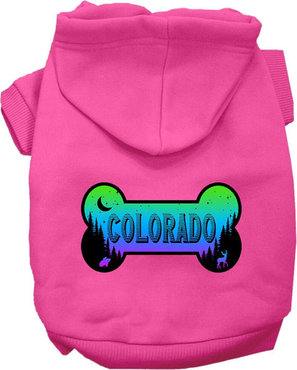 Pet Dog & Cat Screen Printed Hoodie for Medium to Large Pets (Sizes 2XL-6XL), "Colorado Mountain Shades"