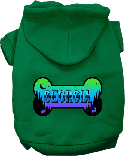 Pet Dog & Cat Screen Printed Hoodie for Medium to Large Pets (Sizes 2XL-6XL), "Georgia Mountain Shades"