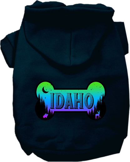 Pet Dog & Cat Screen Printed Hoodie for Small to Medium Pets (Sizes XS-XL), "Idaho Mountain Shades"