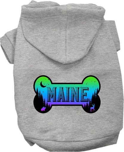 Pet Dog & Cat Screen Printed Hoodie for Small to Medium Pets (Sizes XS-XL), "Maine Mountain Shades"