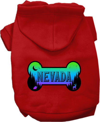 Pet Dog & Cat Screen Printed Hoodie for Small to Medium Pets (Sizes XS-XL), "Nevada Mountain Shades"