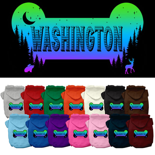 Pet Dog & Cat Screen Printed Hoodie for Small to Medium Pets (Sizes XS-XL), &quot;Washington Mountain Shades&quot;