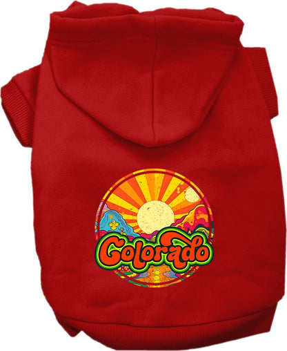 Pet Dog & Cat Screen Printed Hoodie for Small to Medium Pets (Sizes XS-XL), "Colorado Mellow Mountain"