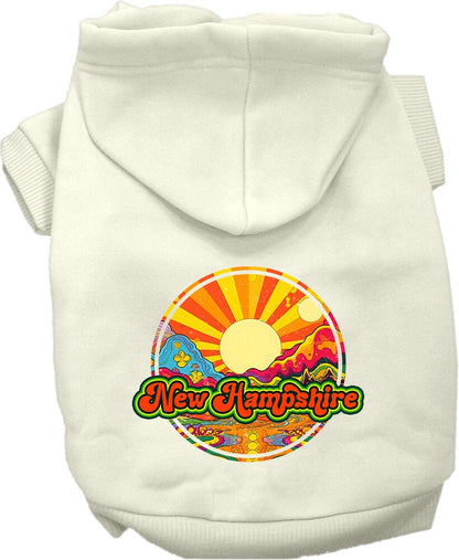 Pet Dog & Cat Screen Printed Hoodie for Small to Medium Pets (Sizes XS-XL), "New Hampshire Mellow Mountain"