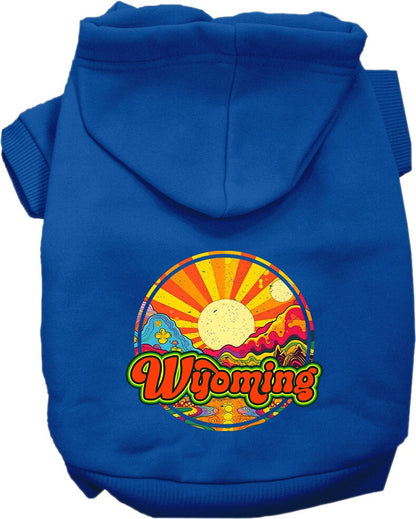 Pet Dog & Cat Screen Printed Hoodie for Small to Medium Pets (Sizes XS-XL), "Wyoming Mellow Mountain"