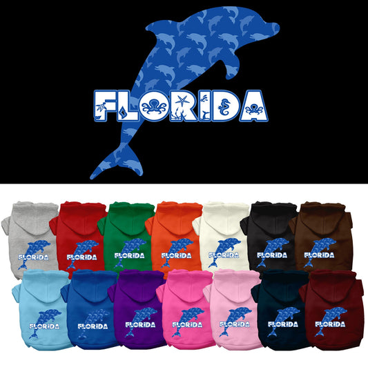 Pet Dog & Cat Screen Printed Hoodie for Medium to Large Pets (Sizes 2XL-6XL), &quot;Florida Blue Dolphins&quot;
